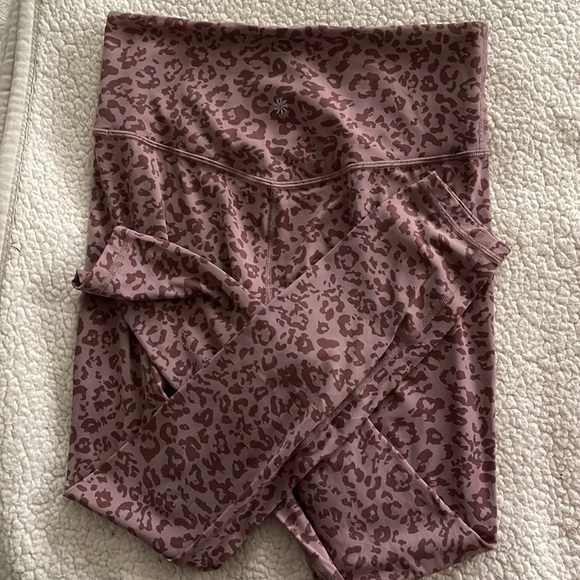 Athleta Elation Ultra High Rise Tight, M, pink cheetah - Picture 2 of 2